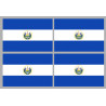 Drapeau Salvador (4 fois 9.5x6.3cm) - Sticker/autocollant