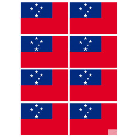 Drapeau Samoa (8 fois 9.5x6.3cm) - Sticker/autocollant