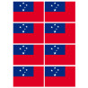 Drapeau Samoa (8 fois 9.5x6.3cm) - Sticker/autocollant