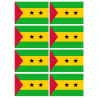 Drapeau Sao Tomé-et-Principe (8 fois 9.5x6.3cm) - Sticker/autocollant