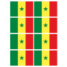 Drapeau Sénégal (8 fois 9.5x6.3cm) - Sticker/autocollant