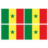 Drapeau Sénégal (4 fois 9.5x6.3cm) - Sticker/autocollant