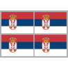 Drapeau Serbie (4 fois 9.5x6.3cm) - Sticker/autocollant