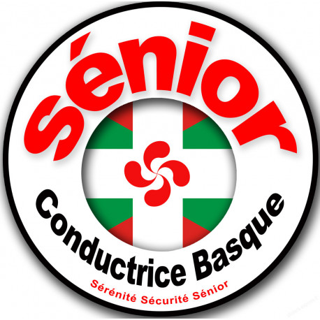 Conductrice Sénior drapeau Basque (15x15cm) - Sticker/autocollant