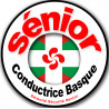 Conductrice Sénior drapeau Basque (10x10cm) - Sticker/autocollant