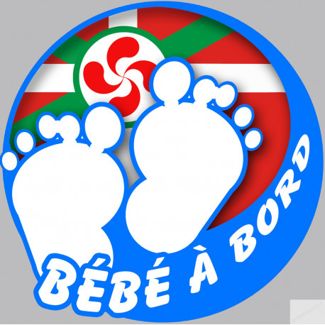 bébé à bord gars basque (10x10cm) - Sticker/autocollant