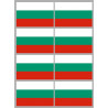 Drapeau Bulgarie - 8 stickers - 9.5 x 6.3 cm - Sticker/autocollant