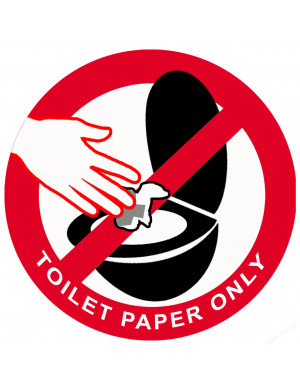 TOILET PAPER ONLY - 7cm - Sticker/autocollant