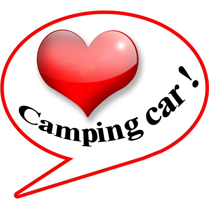 j'aime le camping car (15x13.5cm) - Sticker/autocollant