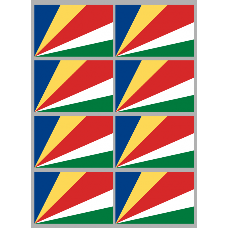 Drapeau Seychelles (8 stickers - 9.5 x 6.3 cm) - Sticker/autocollant