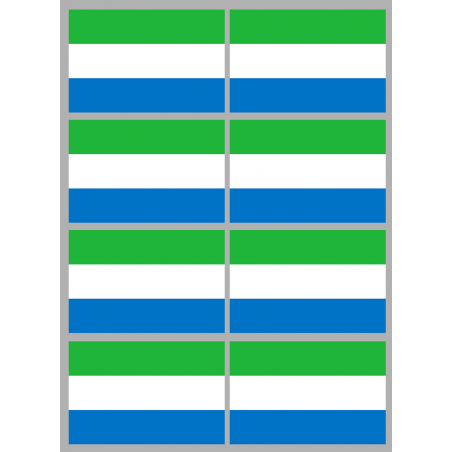 Drapeau Sierra Leone (8 stickers - 9.5 x 6.3 cm) - Sticker/autocollant