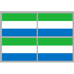 Drapeau Sierra Leone (4 stickers - 9.5 x 6.3 cm) - Sticker/autocollant