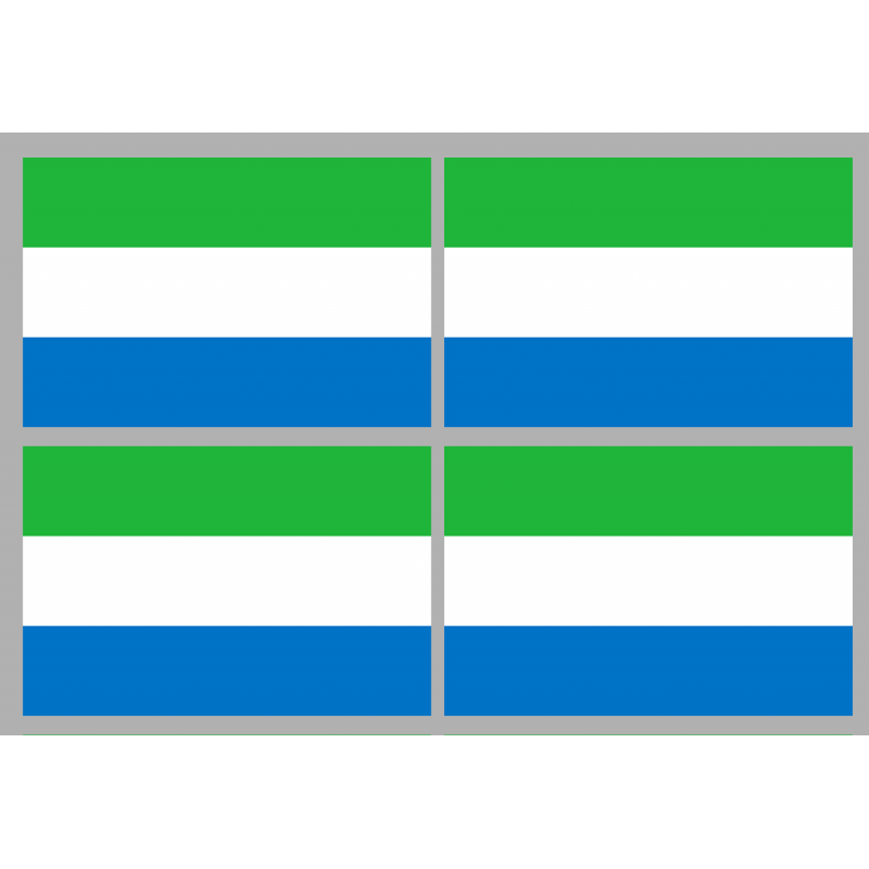 Drapeau Sierra Leone (4 stickers - 9.5 x 6.3 cm) - Sticker/autocollant