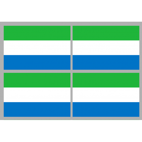 Drapeau Sierra Leone (4 stickers - 9.5 x 6.3 cm) - Sticker/autocollant