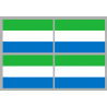 Drapeau Sierra Leone (4 stickers - 9.5 x 6.3 cm) - Sticker/autocollant