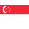 Drapeau Singapour (19.5 x 13 cm) - Sticker/autocollant