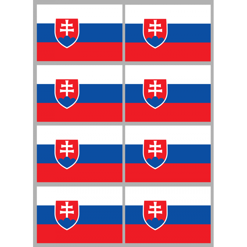 Drapeau Slovaquie (8 stickers - 9.5 x 6.3 cm) - Sticker/autocollant