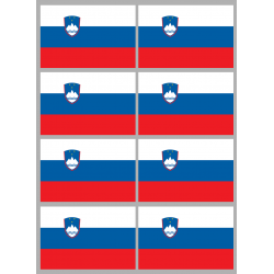 Drapeau Slovénie (8 stickers - 9.5 x 6.3 cm) - Sticker/autocollant