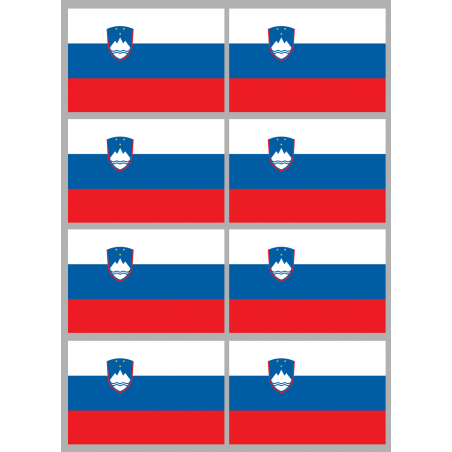 Drapeau Slovénie (8 stickers - 9.5 x 6.3 cm) - Sticker/autocollant