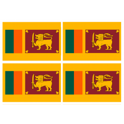 Drapeau Sri Lanka (4 stickers - 9.5 x 6.3 cm) - Sticker/autocollant