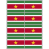 Drapeau Suriname (8 stickers - 9.5 x 6.3 cm) - Sticker/autocollant