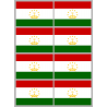 Drapeau Tadjikistan (8 stickers - 9.5 x 6.3 cm) - Sticker/autocollant