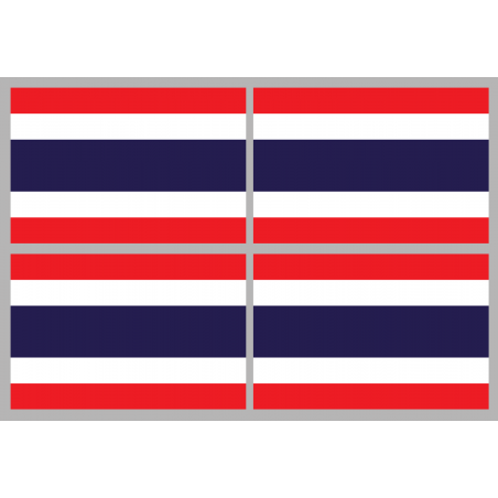 Drapeau Thaïlande (4 stickers - 9.5 x 6.3 cm) - Sticker/autocollant