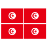 Drapeau Tunisie (4 stickers - 9.5 x 6.3 cm) - Sticker/autocollant