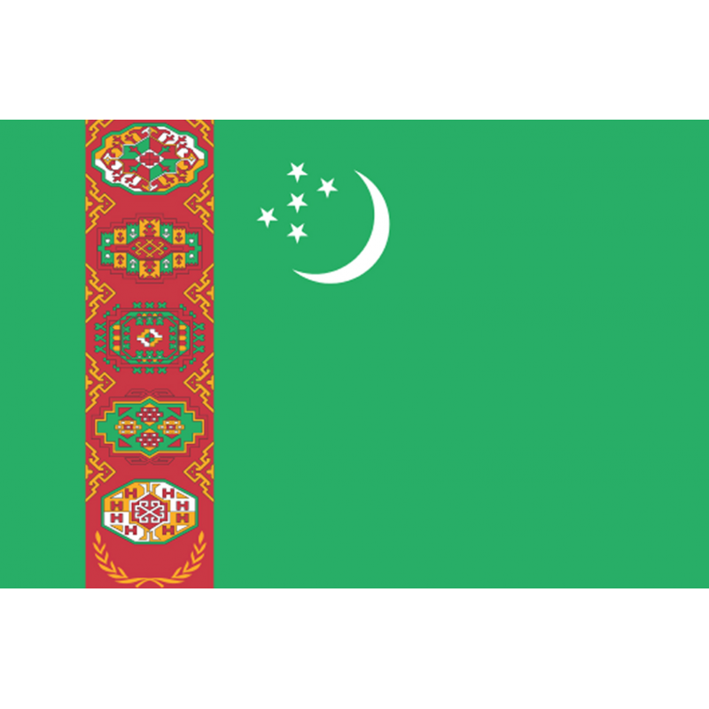 Drapeau Turkménistan (19.5 x 13 cm) - Sticker/autocollant