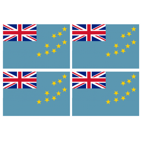 Drapeau Tuvalu (4 stickers - 9.5 x 6.3 cm) - Sticker/autocollant