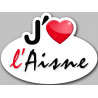 j'aime l'Aisne (5x3.7cm) - Sticker/autocollant