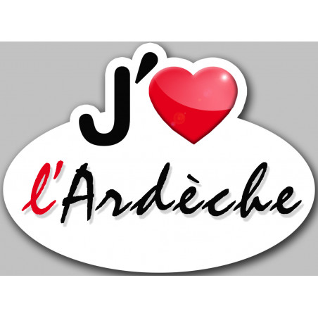 j'aime l'Ardèche (5x3.7cm) - Sticker/autocollant