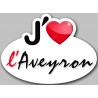 j'aime l'Aveyron (5x3.7cm) - Sticker/autocollant