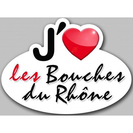 j'aime les Bouches-du-Rhône (5x3.7cm) - Sticker/autocollant