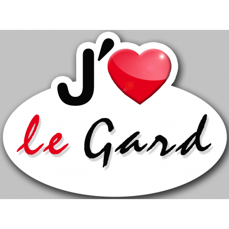 j'aime le Gard (5x3.7cm) - Sticker/autocollant