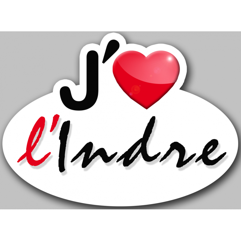 j'aime l'Indre (5x3.7cm) - Sticker/autocollant