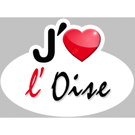 j'aime l'Oise (5x3.7cm) - Sticker/autocollant