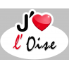 j'aime l'Oise (5x3.7cm) - Sticker/autocollant