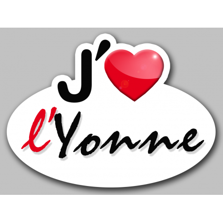 j'aime l'Yonne (5x3.7cm) - Sticker/autocollant