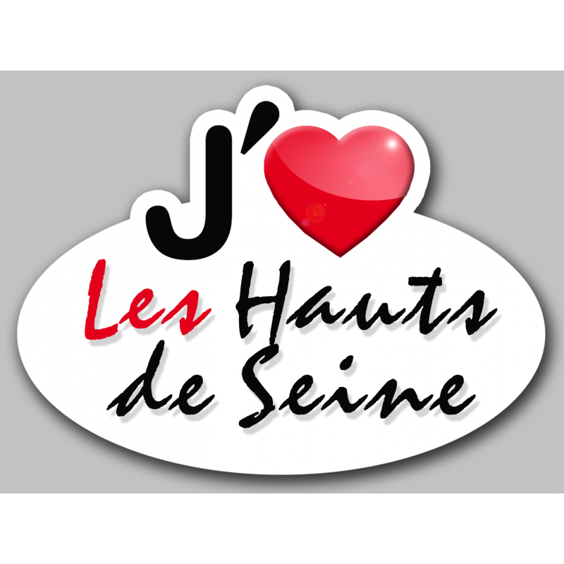 j'aime Les Hauts de Seine (5x3.7cm) - Sticker/autocollant