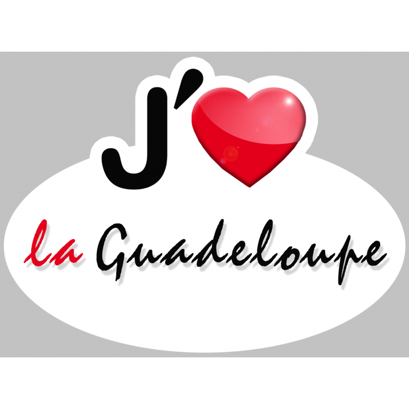 j'aime la Guadeloupe (5x3.7cm) - Sticker/autocollant