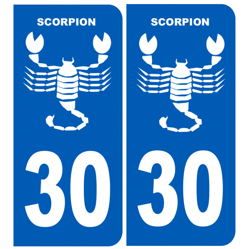 immatriculation scorpion 30 Gard - Sticker/autocollant