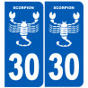 immatriculation scorpion 30 Gard - Sticker/autocollant