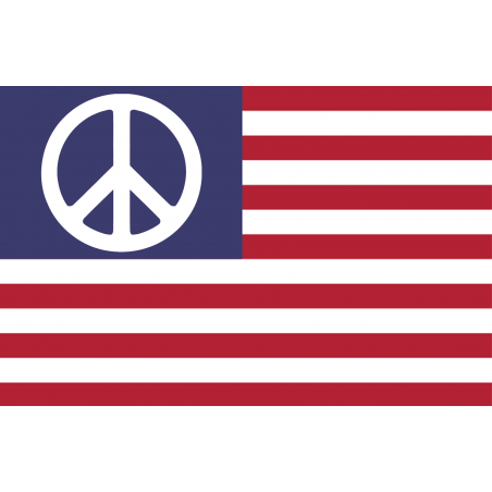 Drapeau peace US - 5x3.3cm - Sticker/autocollant