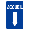 Accueil fléchage vers le bas (20x12cm) - Sticker/autocollant