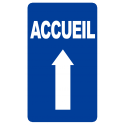 Accueil fléchage vers le haut (15x9cm) - Sticker/autocollant