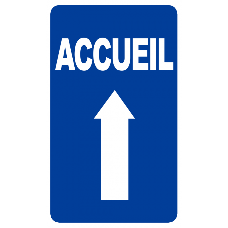 Accueil fléchage vers le haut (10x6cm) - Sticker/autocollant