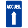 Accueil fléchage vers le haut (10x6cm) - Sticker/autocollant