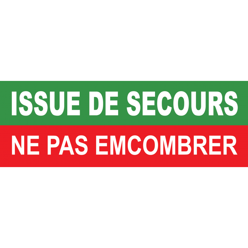 Issue de secours ne pas encombrer (29x10cm) - Sticker/autocollant