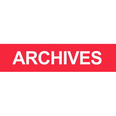 Local ARCHIVES rouge (29x7cm) - Sticker/autocollant